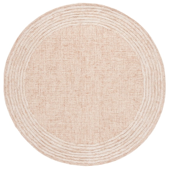 SAFAVIEH Ebony Janie Bordered Area Rug, Ivory/Pink, 6' x 6' Round