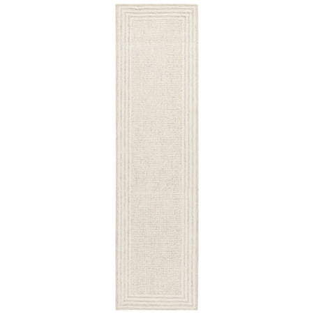 SAFAVIEH Ebony Janie Bordered Runner Rug, Gray/Ivory, 2'3" x 9'