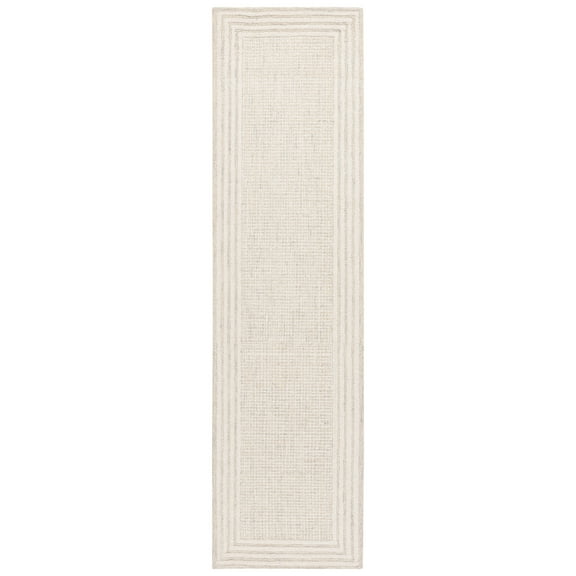 SAFAVIEH Ebony Janie Bordered Runner Rug, Gray/Ivory, 2'3" x 9'