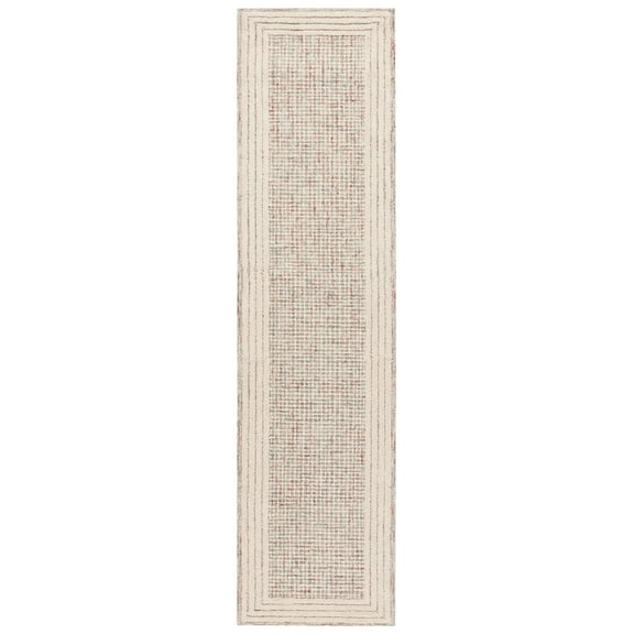 SAFAVIEH Ebony Janie Bordered Runner Rug, Ivory/Red, 2'3" x 9'
