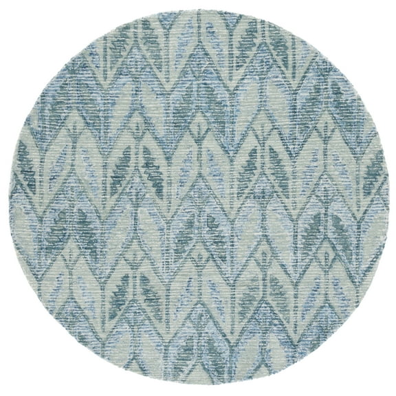 SAFAVIEH Ebony Jannine Geometric Area Rug, Light Blue, 6' x 6' Round