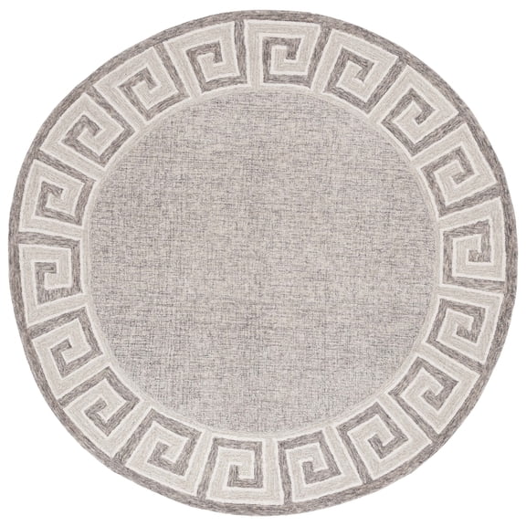 SAFAVIEH Ebony Jazmyn Aztec Area Rug, Dark Gray/Ivory, 6' x 6' Round