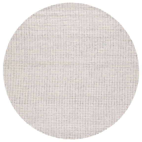 SAFAVIEH Ebony Jennifer Plaid Area Rug, Light Blue/Ivory, 6' x 6' Round