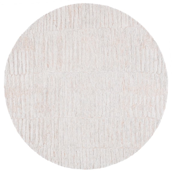 SAFAVIEH Ebony Jewell Distressed Wool Area Rug, Rust/Gray, 6' x 6' Round