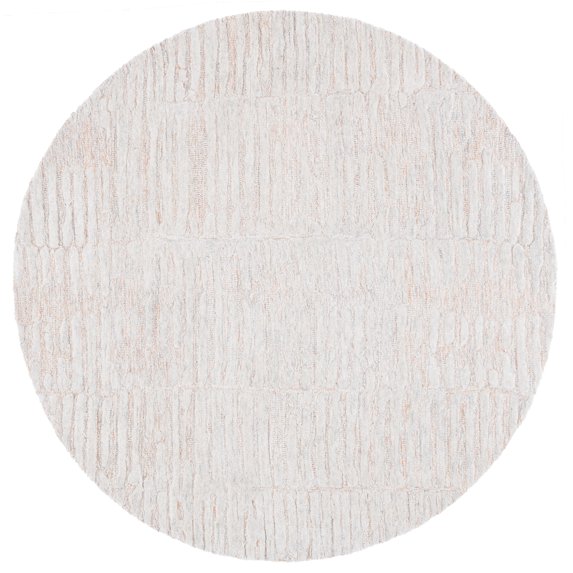 SAFAVIEH Ebony Jewell Distressed Wool Area Rug, Rust/Gray, 6' x 6' Round