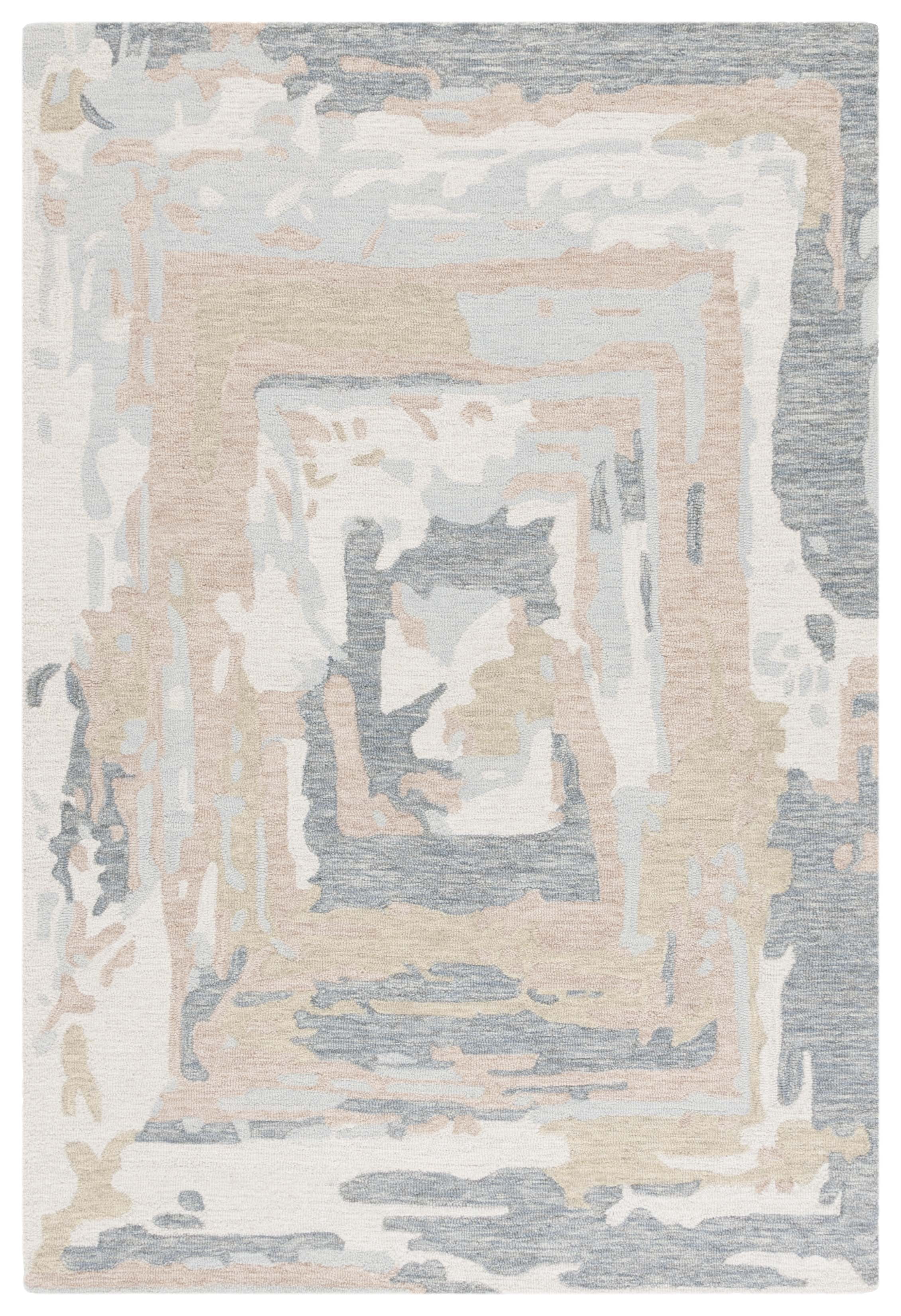 SAFAVIEH Ebony Jobeth Abstract Area Rug, Grey/Ivory, 4' x 6'