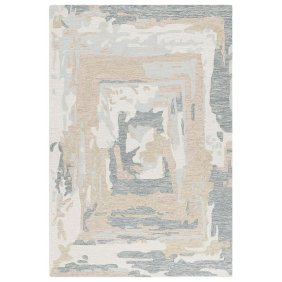 SAFAVIEH Ebony Jobeth Abstract Area Rug, Grey/Ivory, 4' x 6'