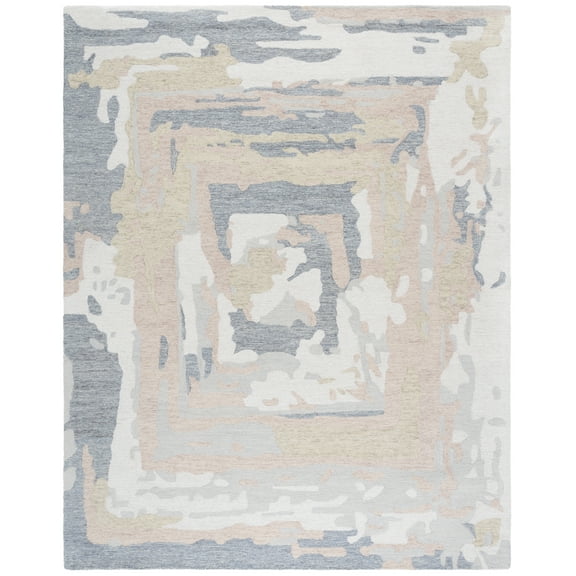 SAFAVIEH Ebony Jobeth Abstract Area Rug, Grey/Ivory, 8' x 10'