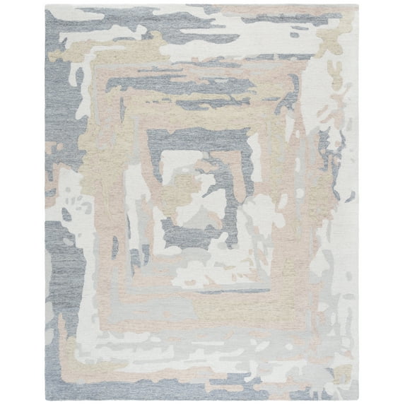 SAFAVIEH Ebony Jobeth Abstract Area Rug, Grey/Ivory, 9' x 12'