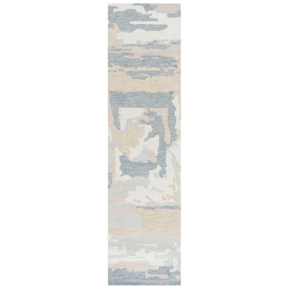 SAFAVIEH Ebony Jobeth Abstract Runner Rug, Grey/Ivory, 2'3" x 9'