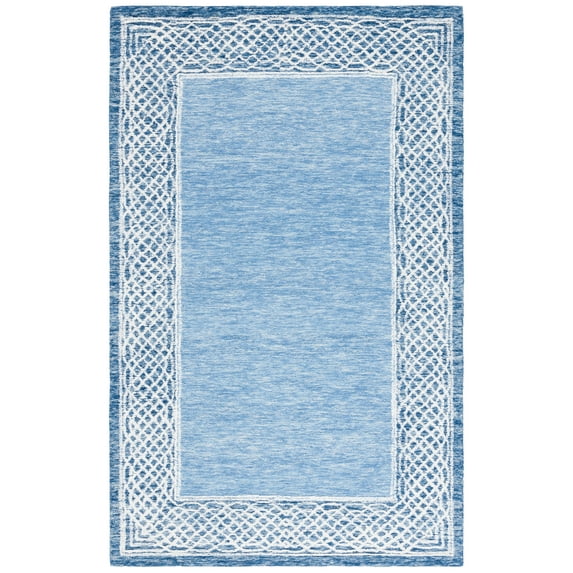 SAFAVIEH Ebony Ladonna Bordered Area Rug, Blue/Ivory, 4' x 6'