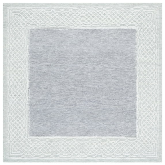 SAFAVIEH Ebony Ladonna Bordered Area Rug, Gray/Ivory, 6' x 6' Square