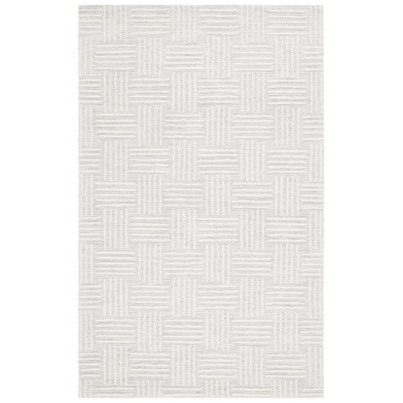 SAFAVIEH Ebony Lakisha Geometric Area Rug, Light Gray/Ivory, 3' x 5'