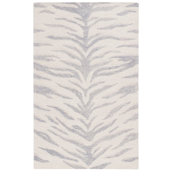 SAFAVIEH Ebony Liana Geometric Area Rug, Gray/Ivory, 3' x 5'