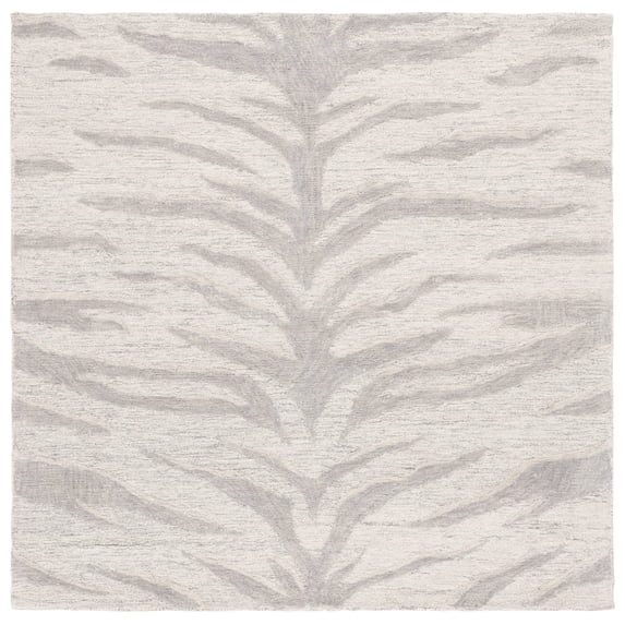 SAFAVIEH Ebony Liana Geometric Area Rug, Gray/Ivory, 6' x 6' Square