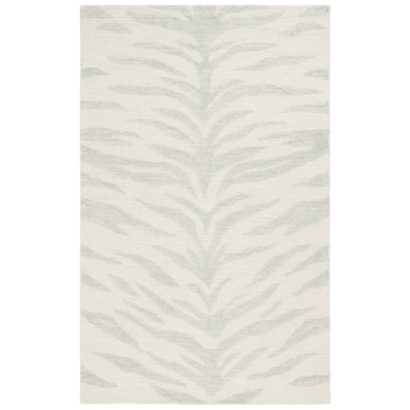 SAFAVIEH Ebony Liana Geometric Area Rug, Green/Ivory, 3' x 5'