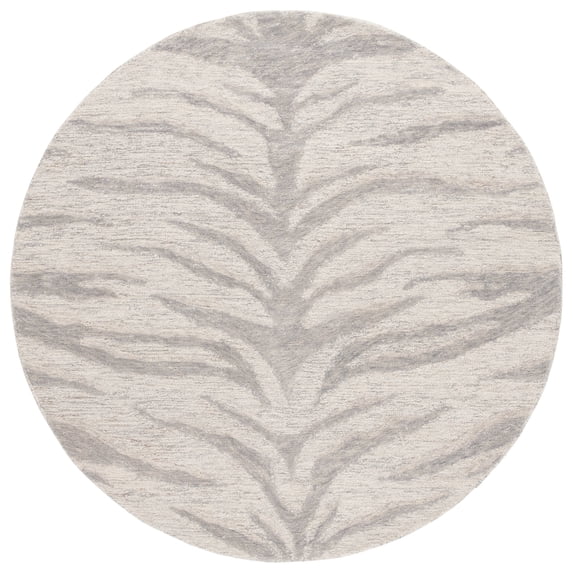 SAFAVIEH Ebony Liana Geometric Area Rug, Grey/Ivory, 6' x 6' Round