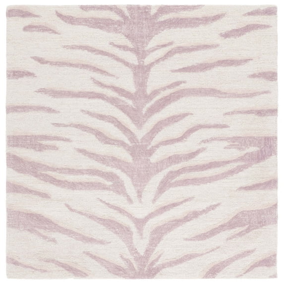 SAFAVIEH Ebony Liana Geometric Area Rug, Pink/Ivory, 6' x 6' Square