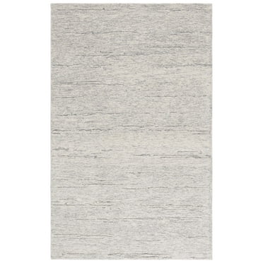 SAFAVIEH Ebony Madisyn Distressed Wool Area Rug, Ivory/Dark Gray, 3' x 5'