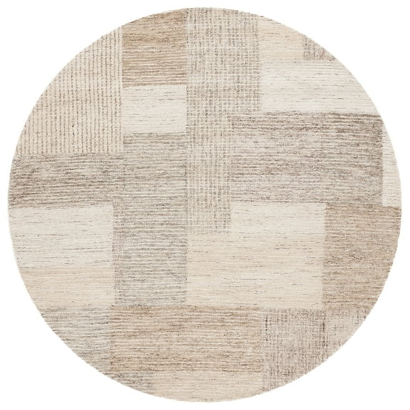 SAFAVIEH Ebony Maggie Geometric Area Rug, Ivory/Beige, 6' x 6' Round