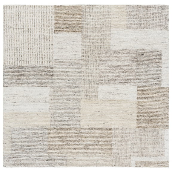 SAFAVIEH Ebony Maggie Geometric Area Rug, Ivory/Beige, 6' x 6' Square