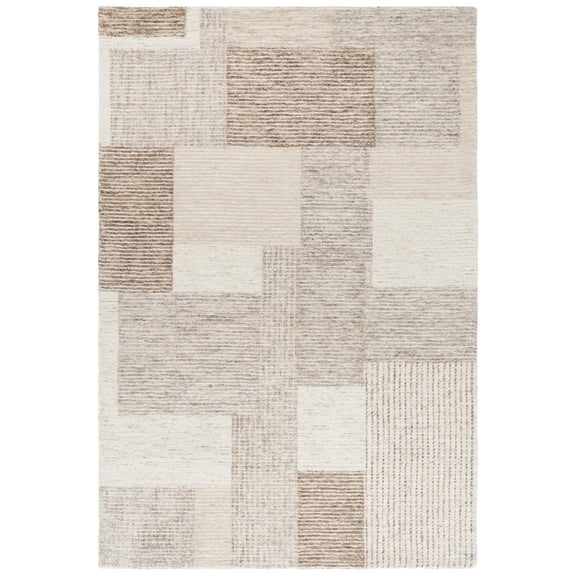 SAFAVIEH Ebony Maggie Geometric Area Rug, Ivory/Beige, 6' x 9'