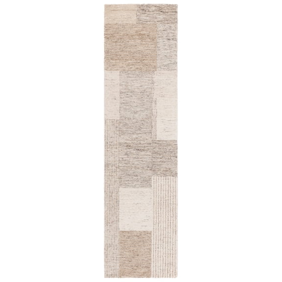 SAFAVIEH Ebony Maggie Geometric Runner Rug, Ivory/Beige, 2'3" x 9'