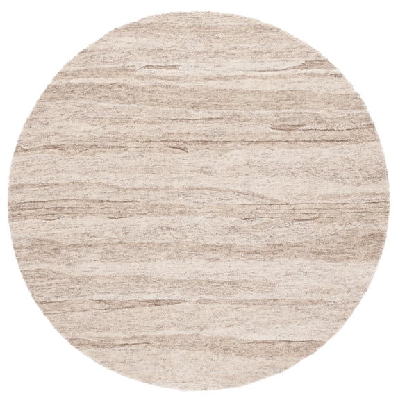 SAFAVIEH Ebony Makayla Distressed Area Rug, Brown/Ivory, 6' x 6' Round