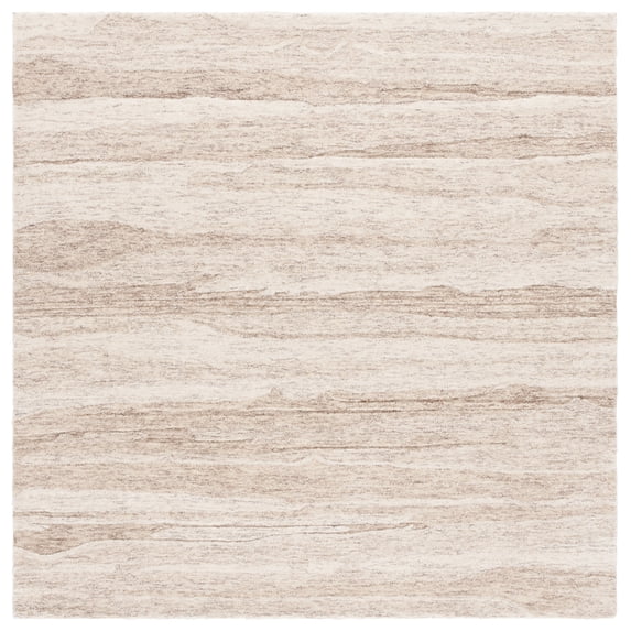 SAFAVIEH Ebony Makayla Distressed Area Rug, Brown/Ivory, 6' x 6' Square