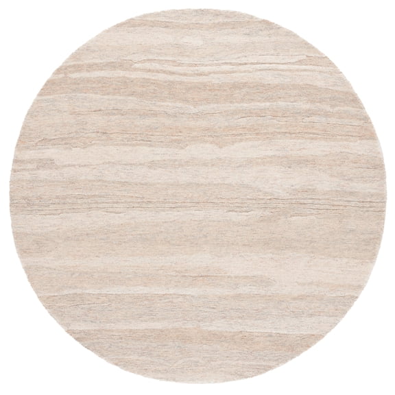 SAFAVIEH Ebony Makayla Distressed Area Rug, Gray/Rust, 6' x 6' Round