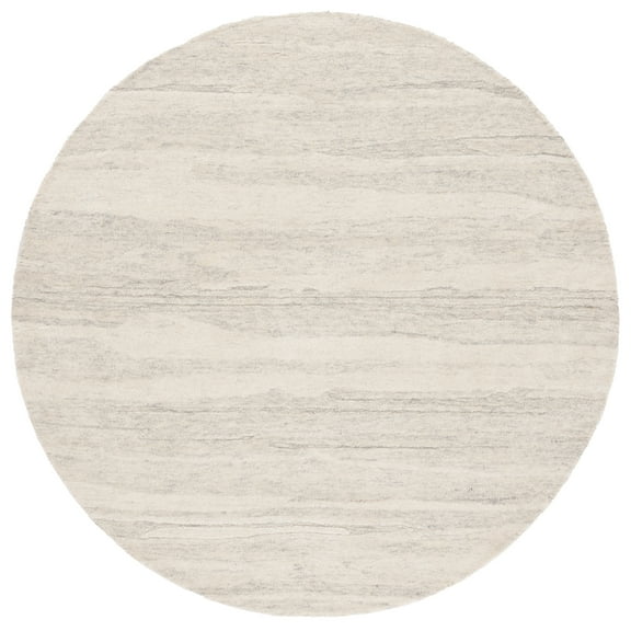 SAFAVIEH Ebony Makayla Distressed Area Rug, Light Gray/Beige, 6' x 6' Round