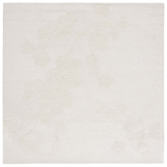 SAFAVIEH Ebony Malvina Floral Area Rug, Ivory, 6' x 6' Square
