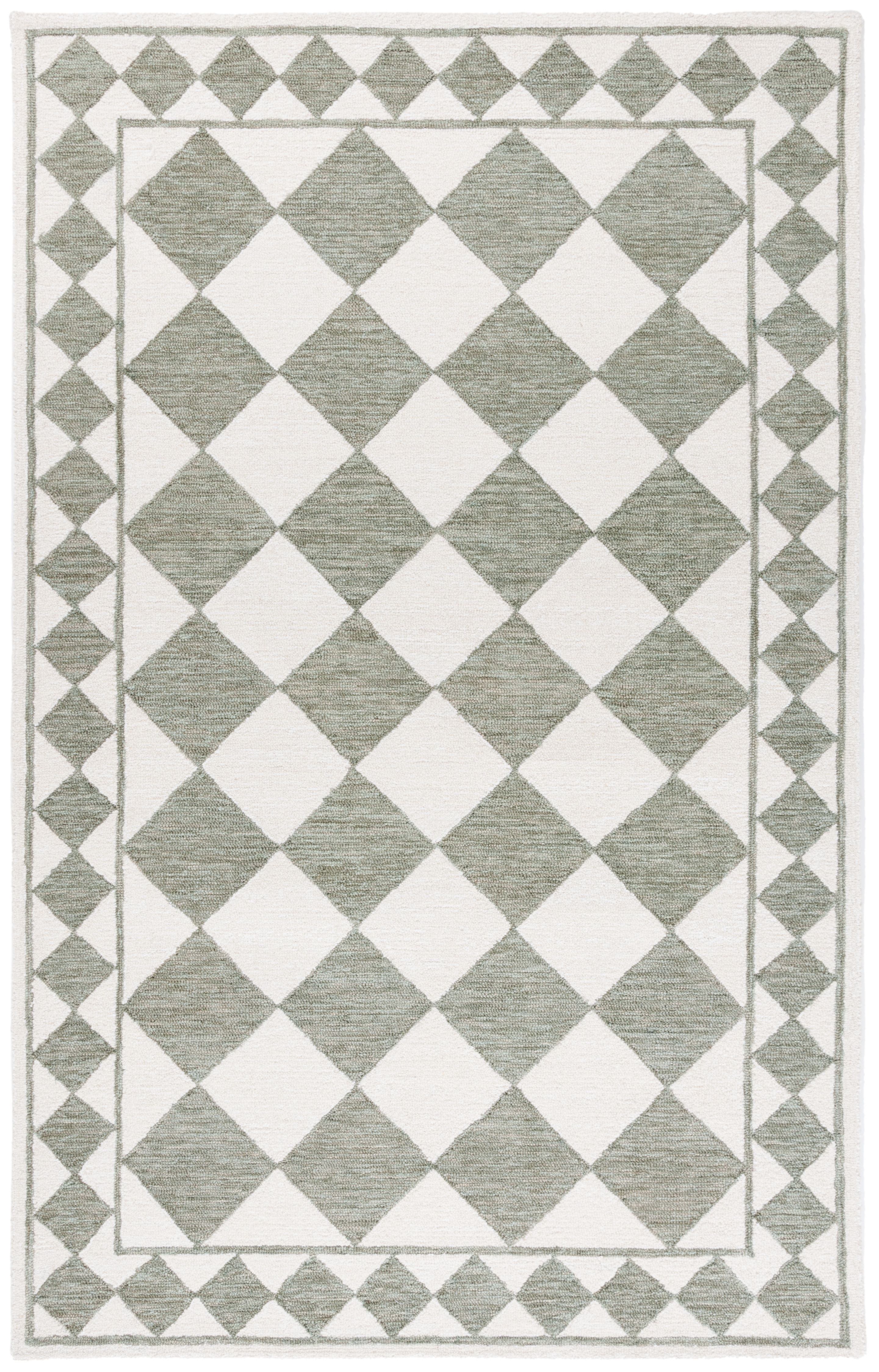 SAFAVIEH Ebony Mercia Diamond Area Rug, Sage/Ivory, 9' x 12'