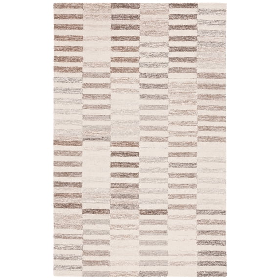 SAFAVIEH Ebony Nevaeh Geometric Striped Area Rug, Beige/Ivory, 3' x 5'