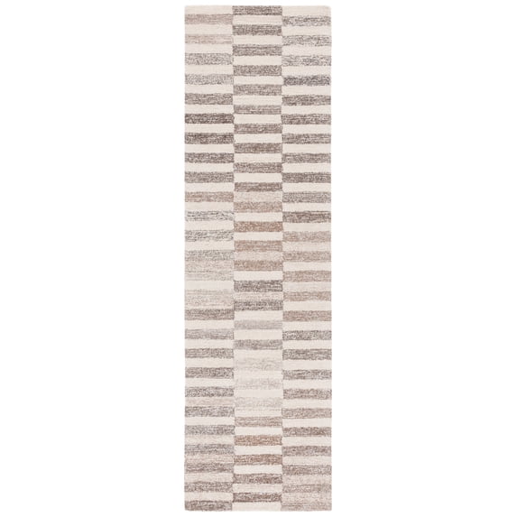 SAFAVIEH Ebony Nevaeh Geometric Striped Runner Rug, Beige/Ivory, 2'3" x 8'