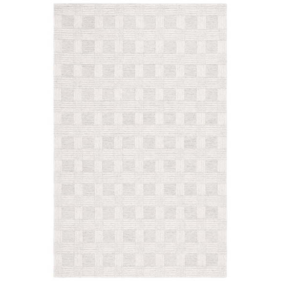 SAFAVIEH Ebony Norwood Plaid Area Rug, Light Gray/Ivory, 3' x 5'