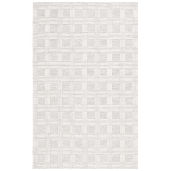 SAFAVIEH Ebony Norwood Plaid Area Rug, Light Gray/Ivory, 4' x 6'