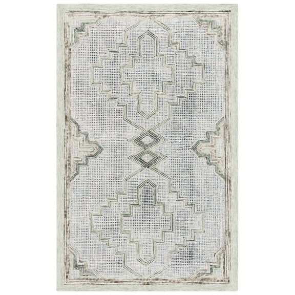 SAFAVIEH Ebony Orval Geometric Area Rug, Green/Ivory, 8' x 10'