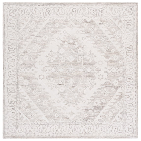 SAFAVIEH Ebony Priscilla Oriental Area Rug, Beige/Ivory, 6' x 6' Square