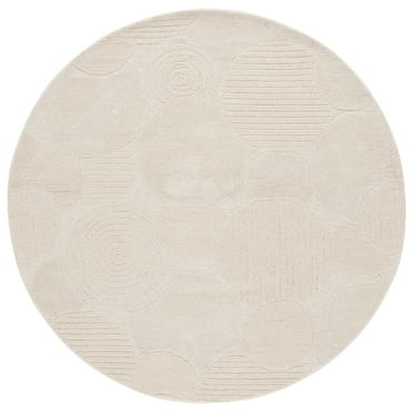 SAFAVIEH Ebony Riagan Geometric Area Rug, Ivory, 6' x 6' Round