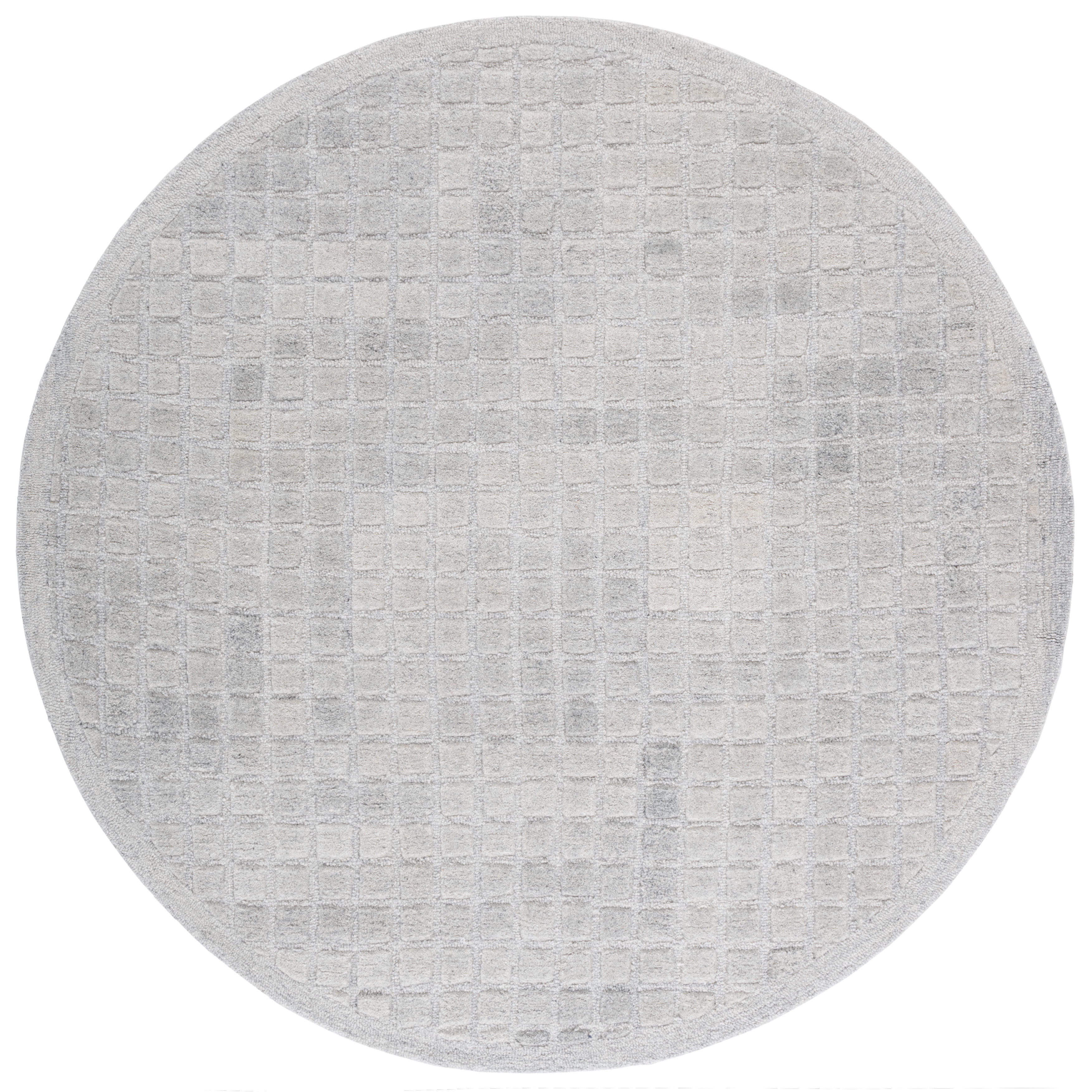 SAFAVIEH Ebony Risto Geometric Area Rug, Gray, 6' x 6' Round