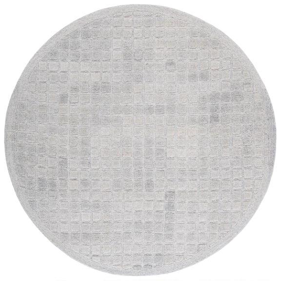 SAFAVIEH Ebony Risto Geometric Area Rug, Gray, 6' x 6' Round
