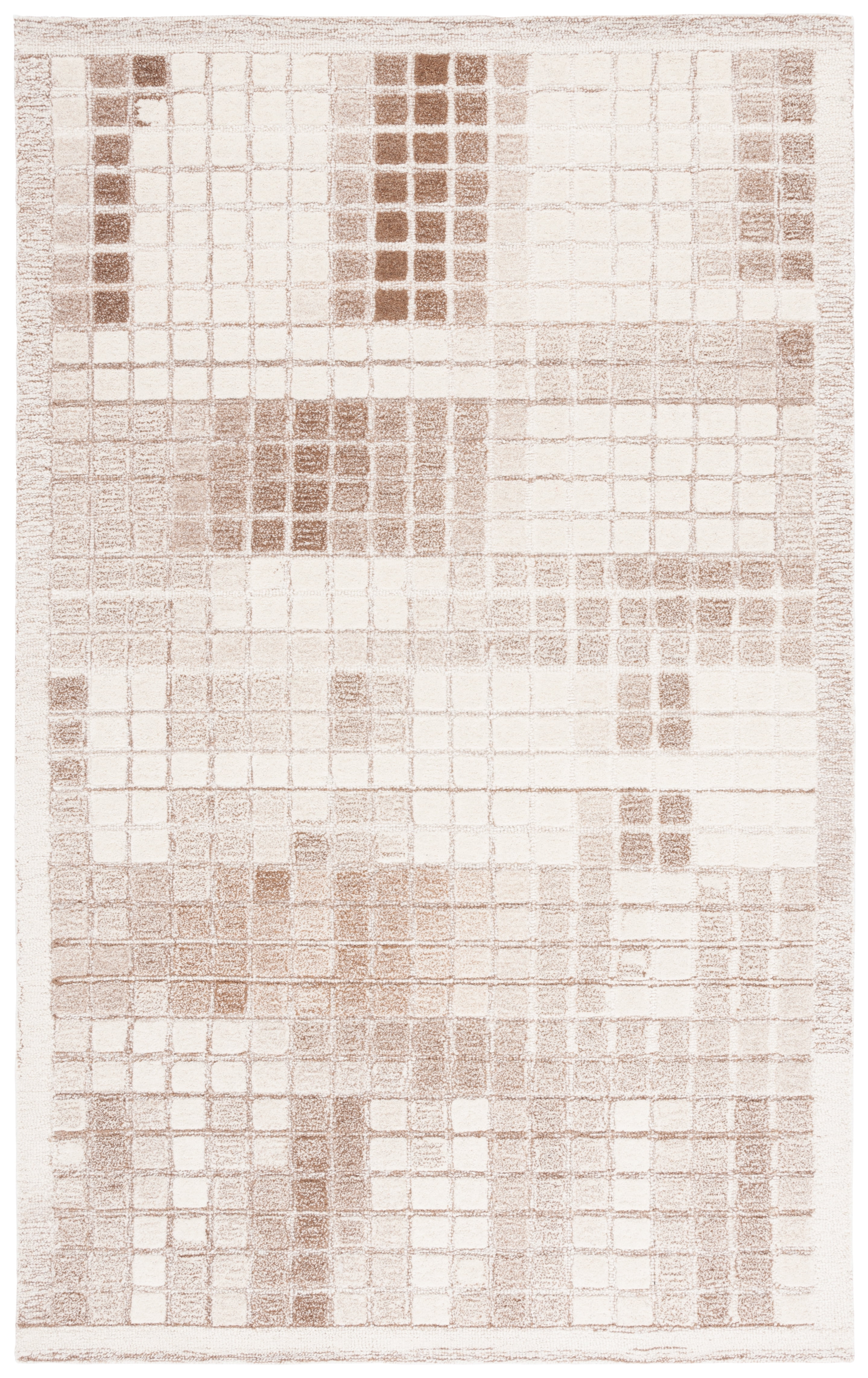 SAFAVIEH Ebony Risto Geometric Area Rug, Ivory/Brown, 6' x 9'