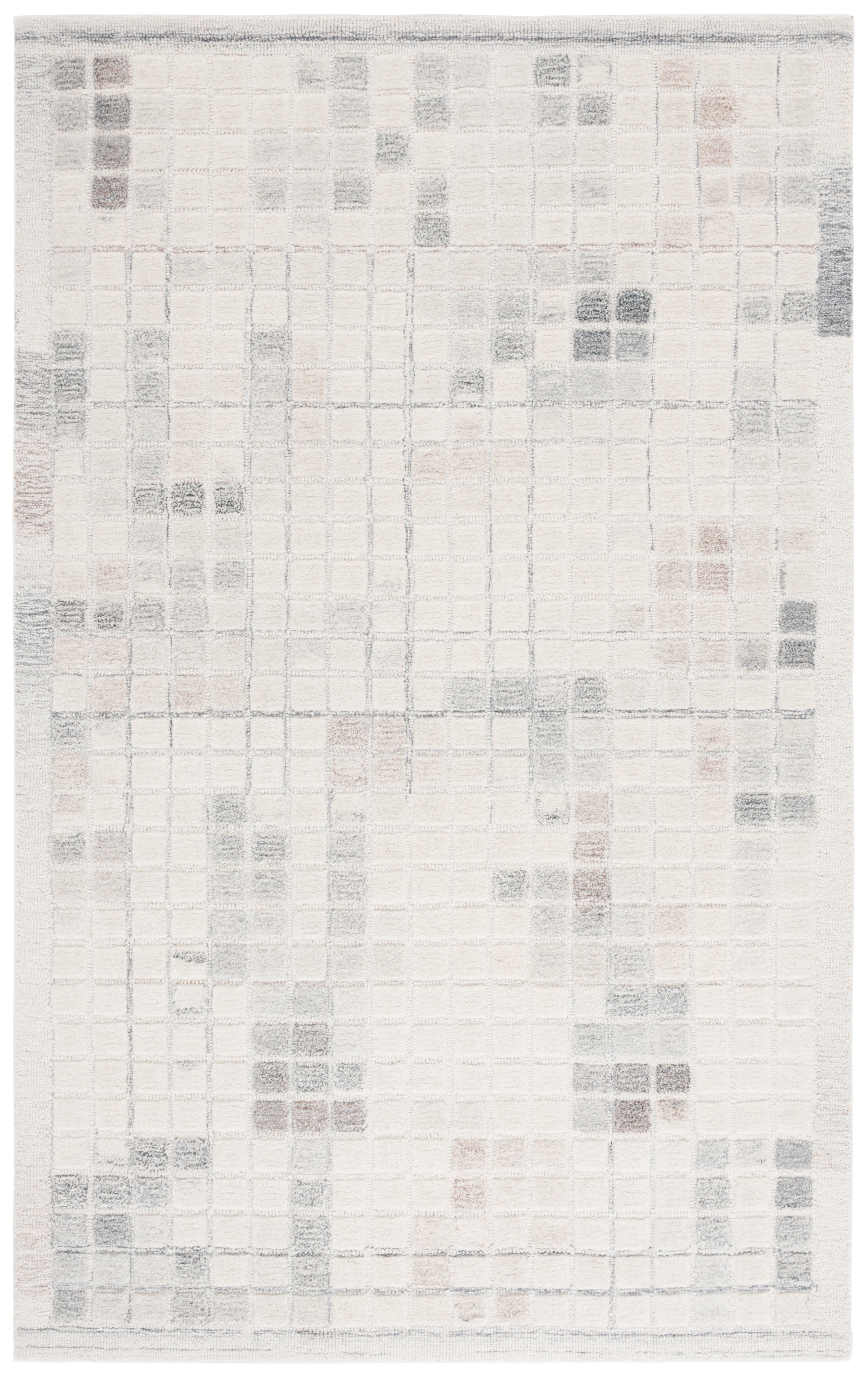 SAFAVIEH Ebony Risto Geometric Area Rug, Ivory/Gray, 4' x 6'