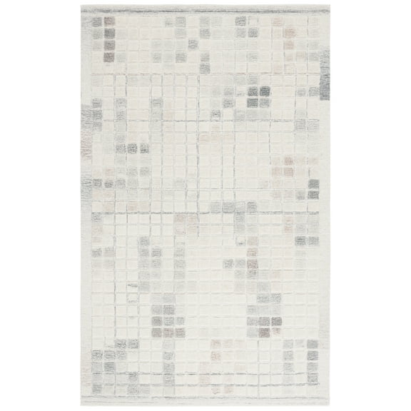 SAFAVIEH Ebony Risto Geometric Area Rug, Ivory/Gray, 4' x 6'