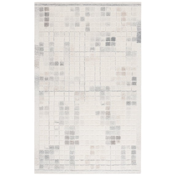 SAFAVIEH Ebony Risto Geometric Area Rug, Ivory/Gray, 6' x 9'