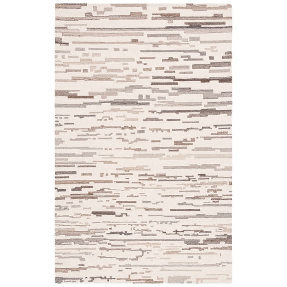 SAFAVIEH Ebony Salvador Geometric Area Rug, Ivory/Gray, 4' x 6'
