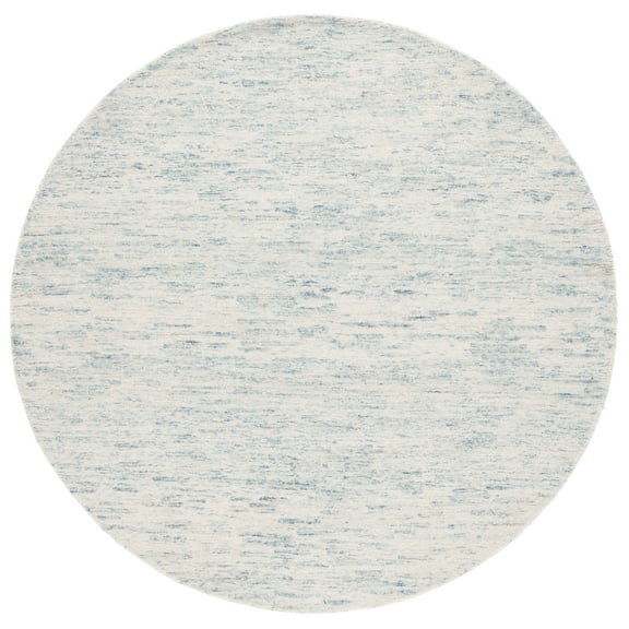 SAFAVIEH Ebony Selwyn Distressed Area Rug, Ivory/Light Blue, 6' x 6' Round
