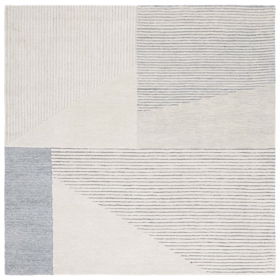SAFAVIEH Ebony Sylvia Geometric Area Rug, Beige/Gray, 6' x 6' Square