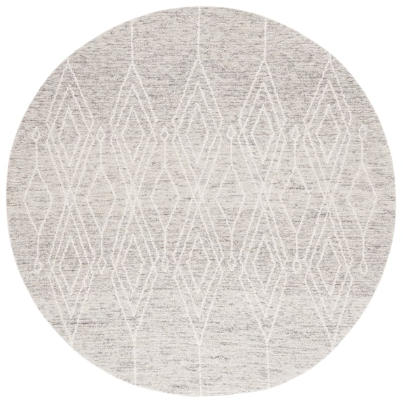 SAFAVIEH Ebony Tamsen Diamond Area Rug, Gray/Ivory, 6' x 6' Round